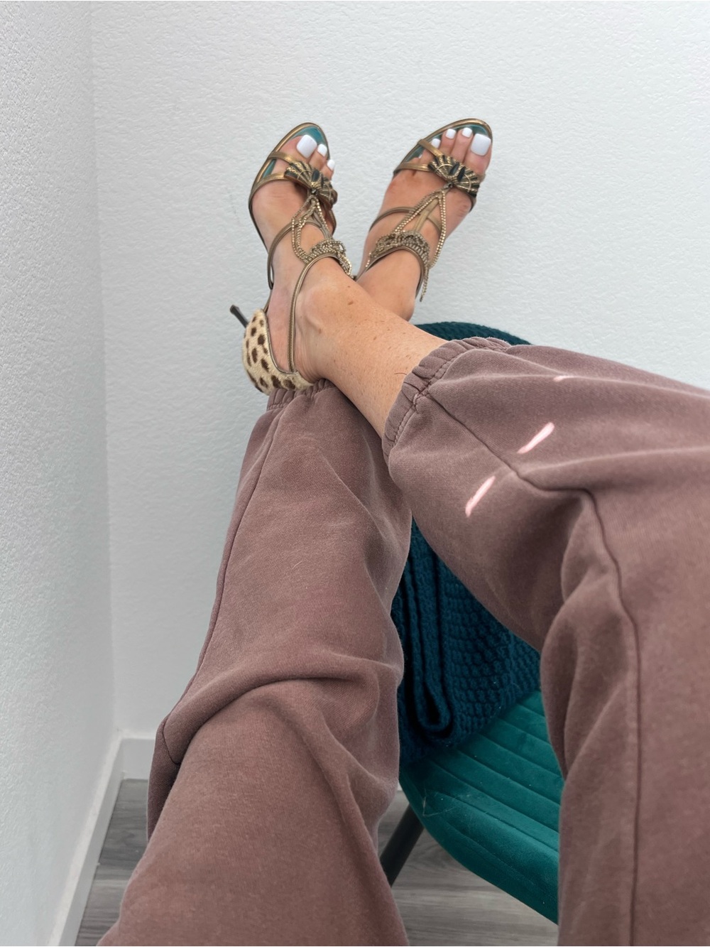 Vintage Roberto Cavalli Gold Strappy Heeled Sandals Turquoise soles 💙 

size 38 - Picture 13 of 14